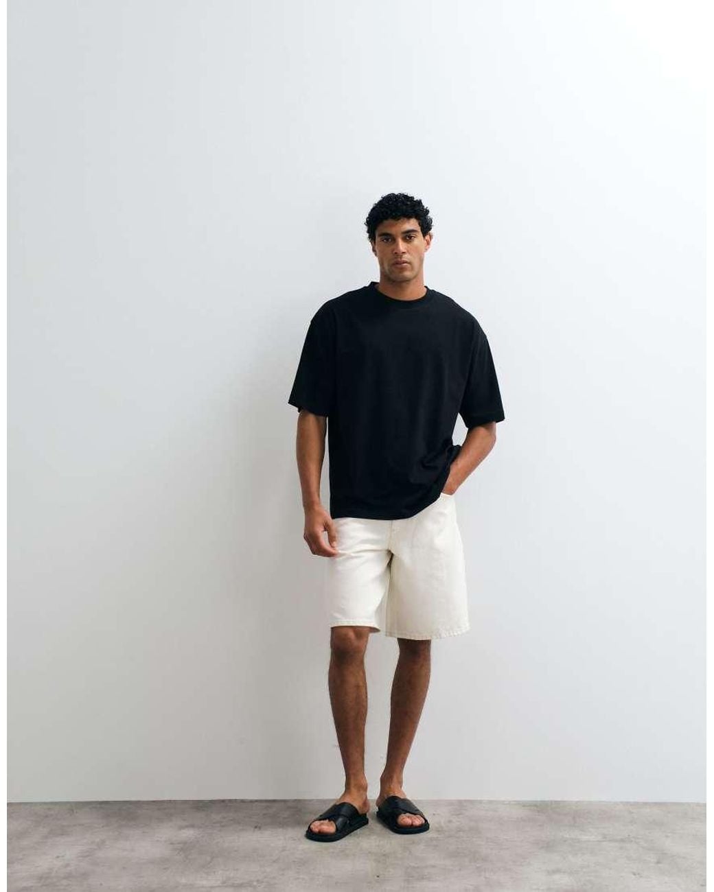 ASOS Black Oversized T-Shirt With Text Back Print for men