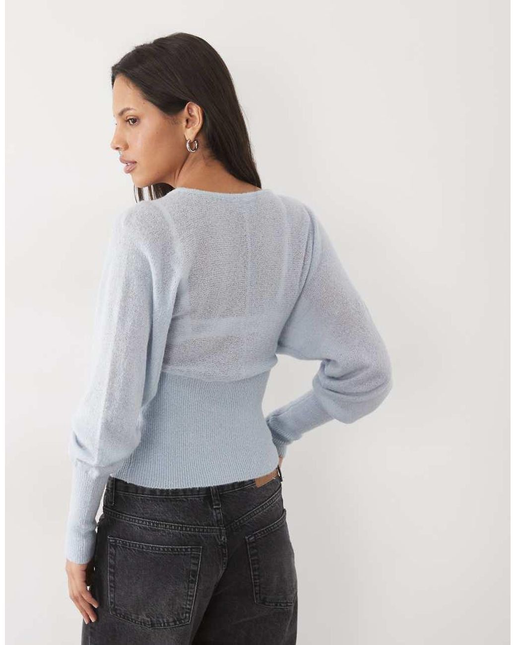 Cotton On White Feather V Knit Top