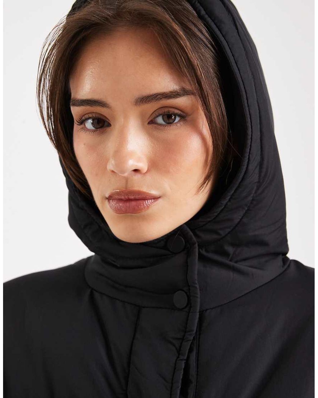 Threadbare Blue Maxi Puffer Coat With Hood