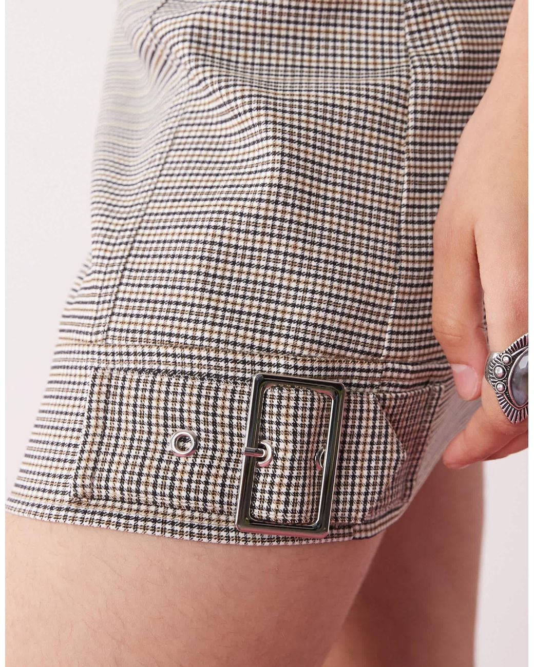 Collusion Multicolor Tailored Mini Skirt