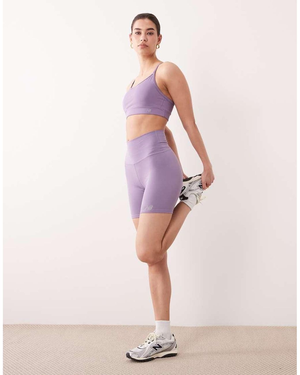 New Balance Purple Harmony High Rise 6 Inch Shorts