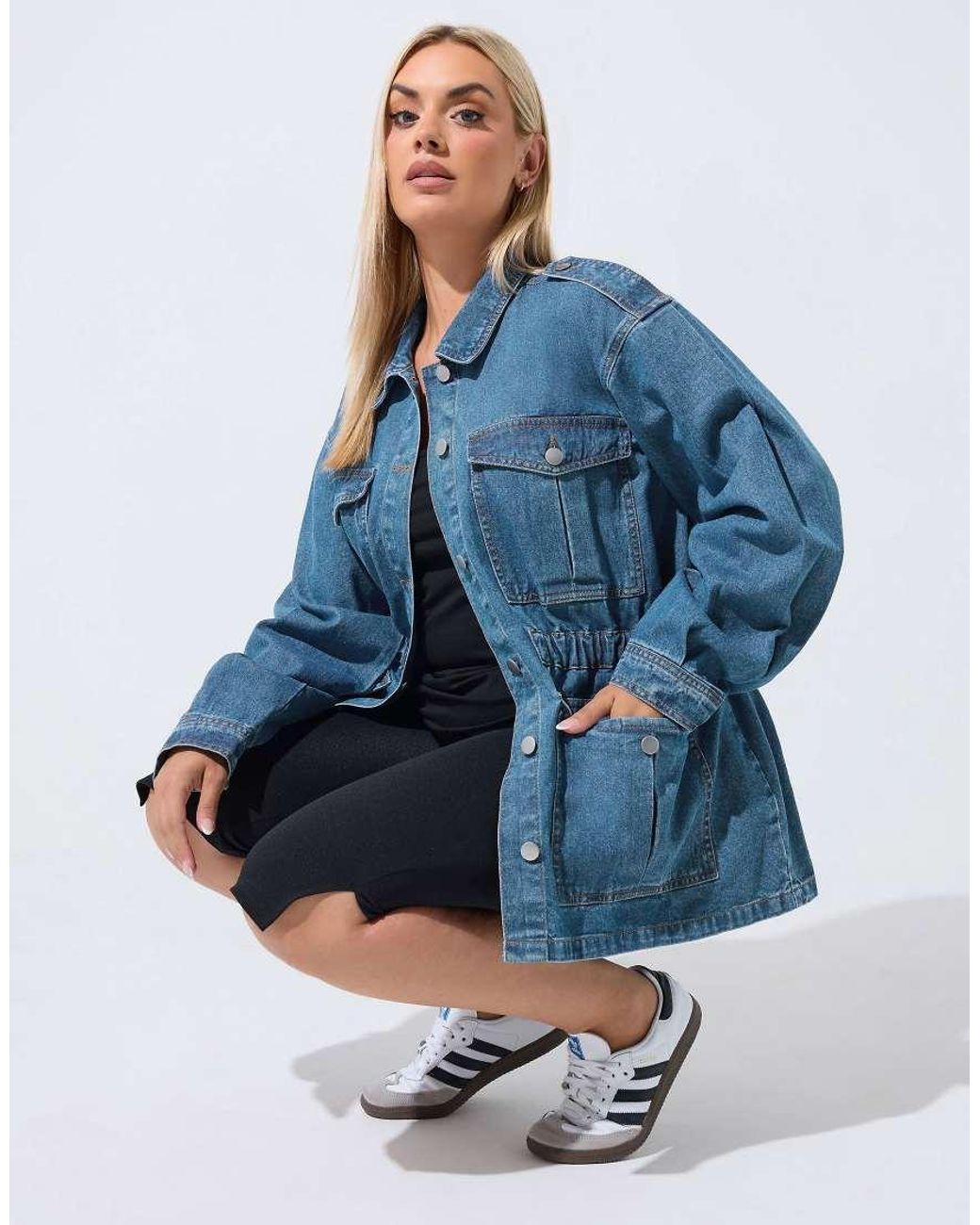 Yours Clothing Blue Elasticated Waist Denim Jacket