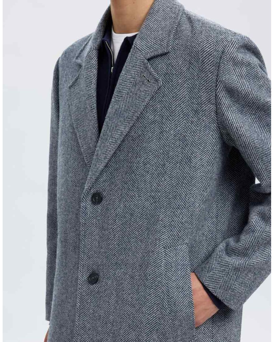 Abrigo Largo De SELECTED de hombre de color Blue