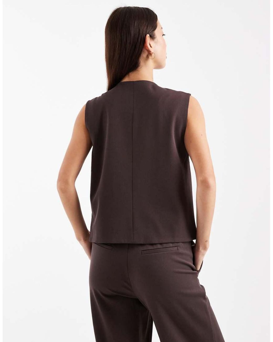 Object Purple O-neck Waistcoat Co-ord