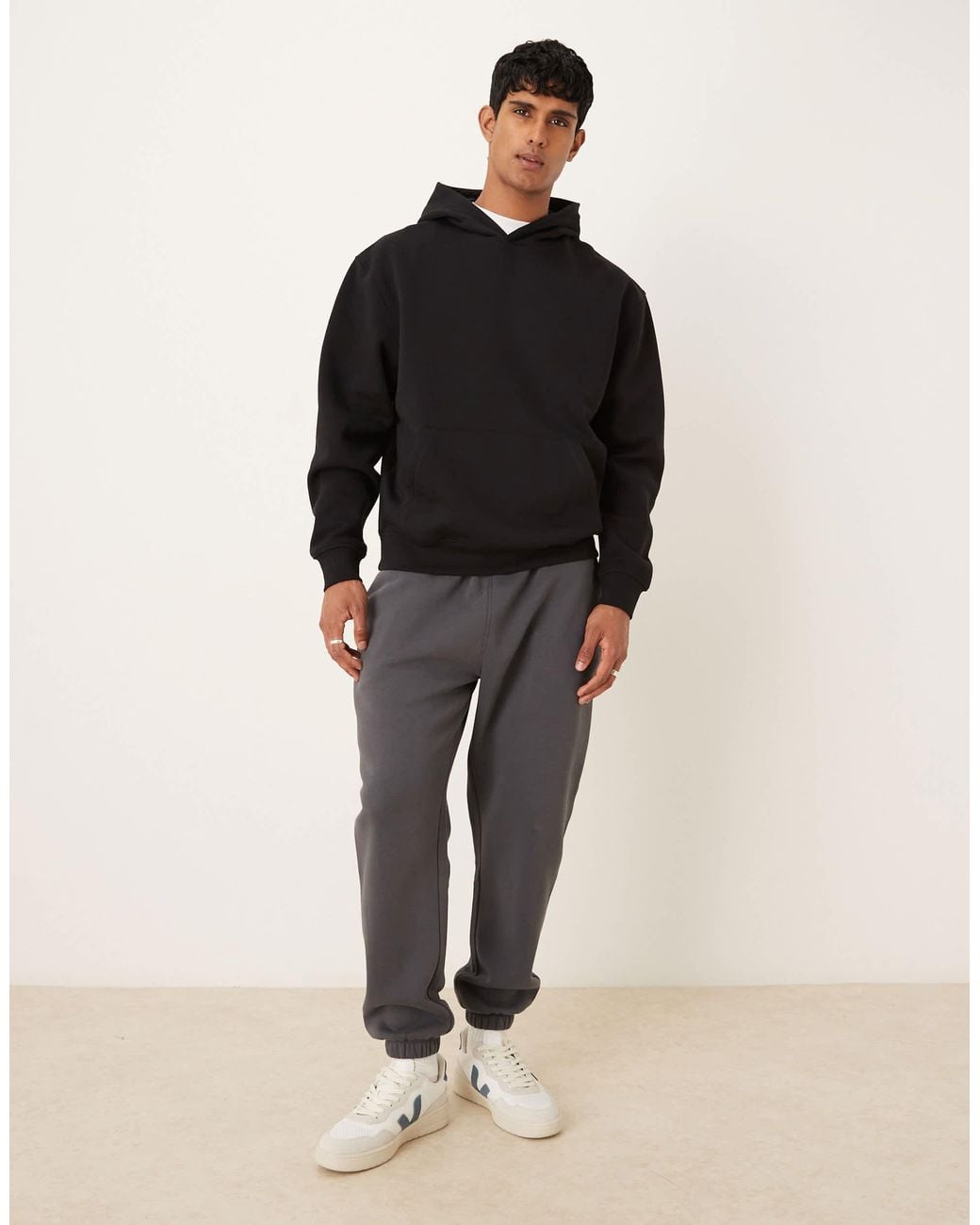 ASOS Black Essentials Relaxed Fit Hoodie for men