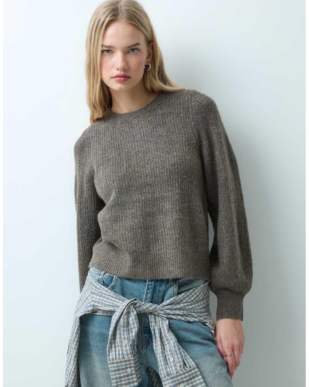 Vila Blue Slouchy Rib Knitted Jumper Co-ord