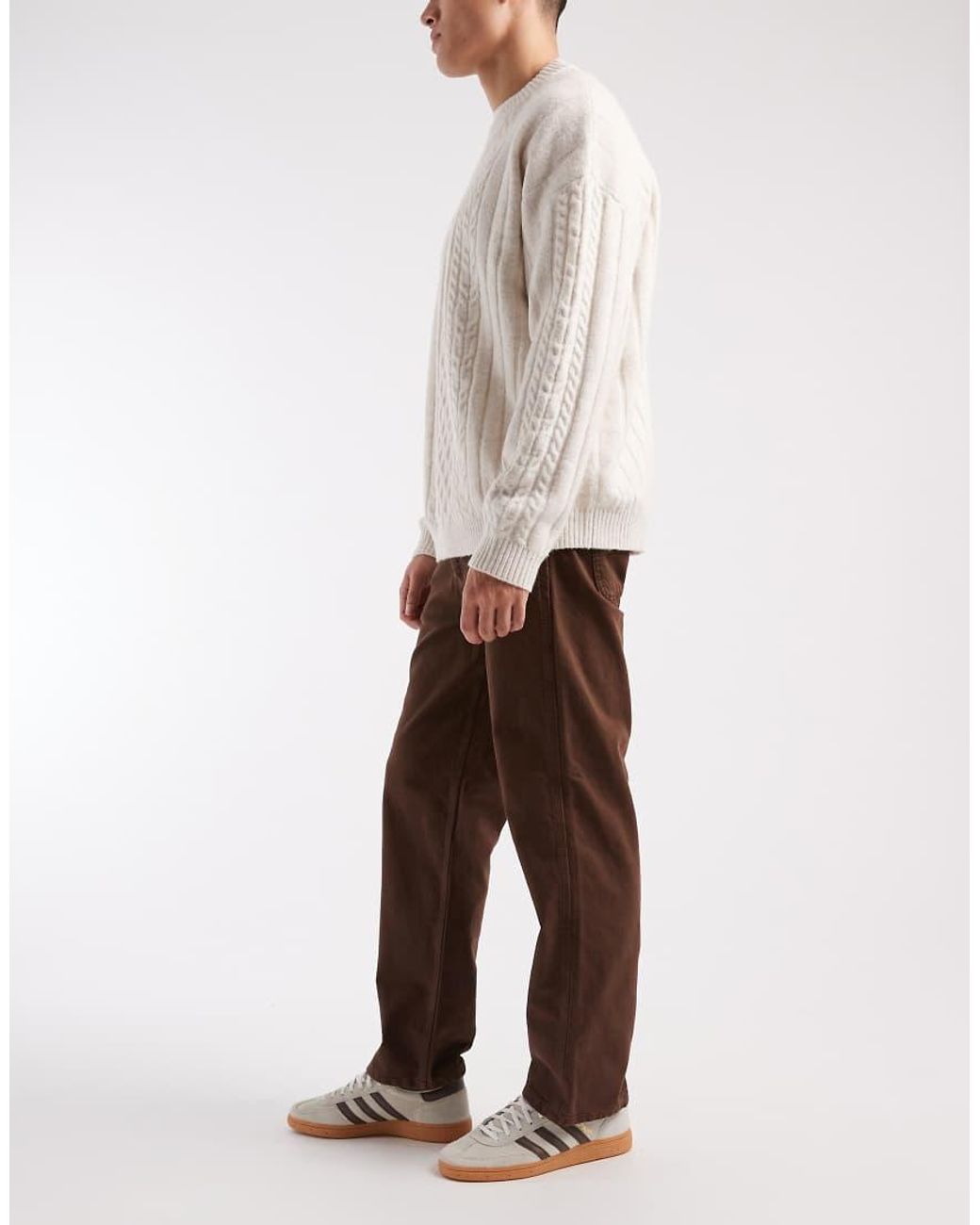 Jack & Jones White Eddie Loose Workwear Jeans for men
