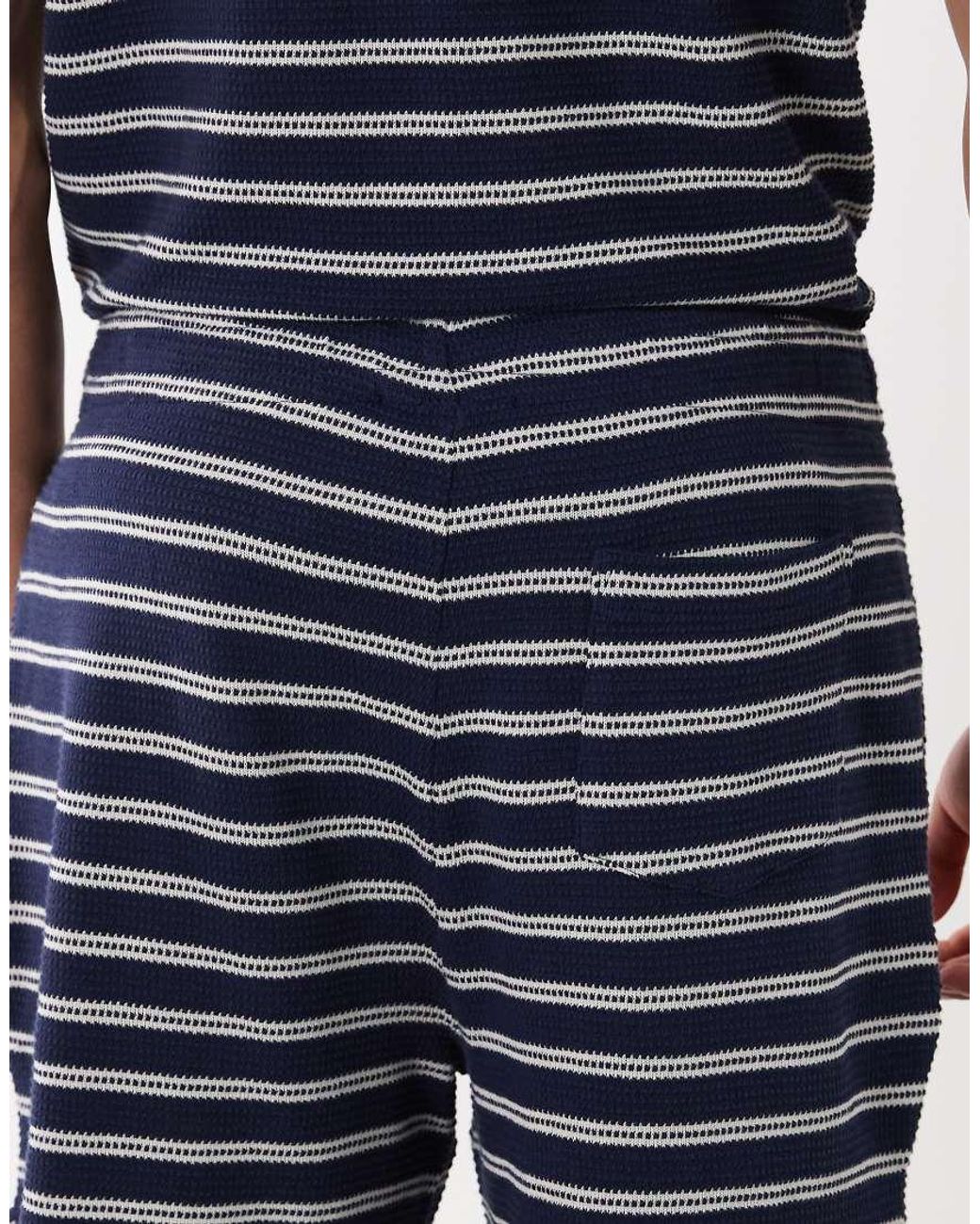 Polo Ralph Lauren Blue Icon Logo Knitted Striped Shorts for men