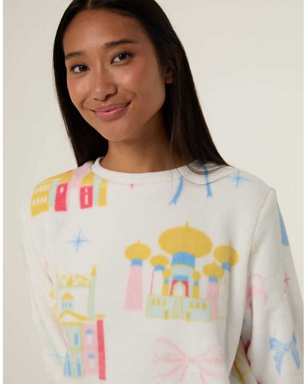 Skinnydip London White Disney Princess Glitter Fleece Twosie Set