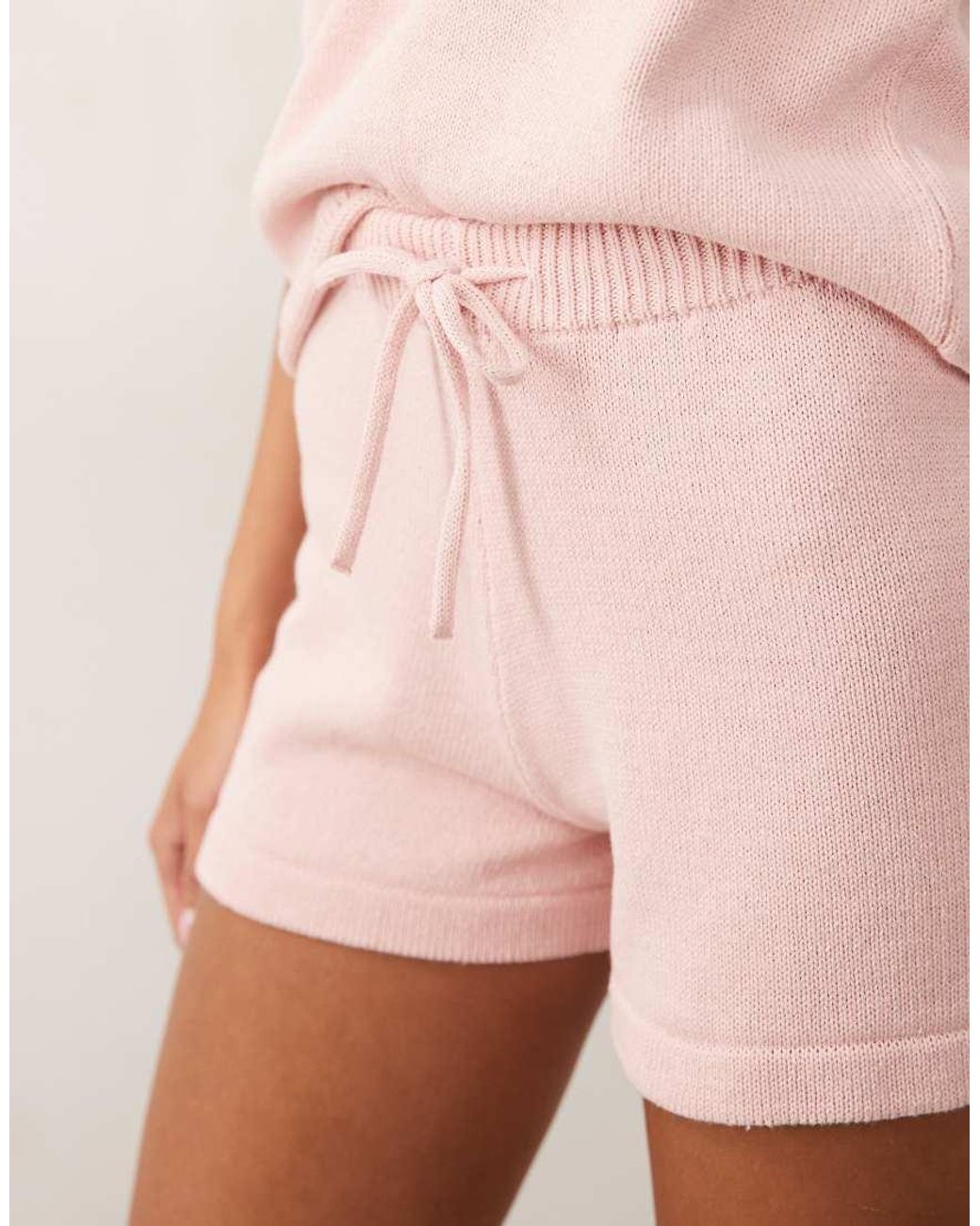 ASOS Pink Knit Cotton Shorts