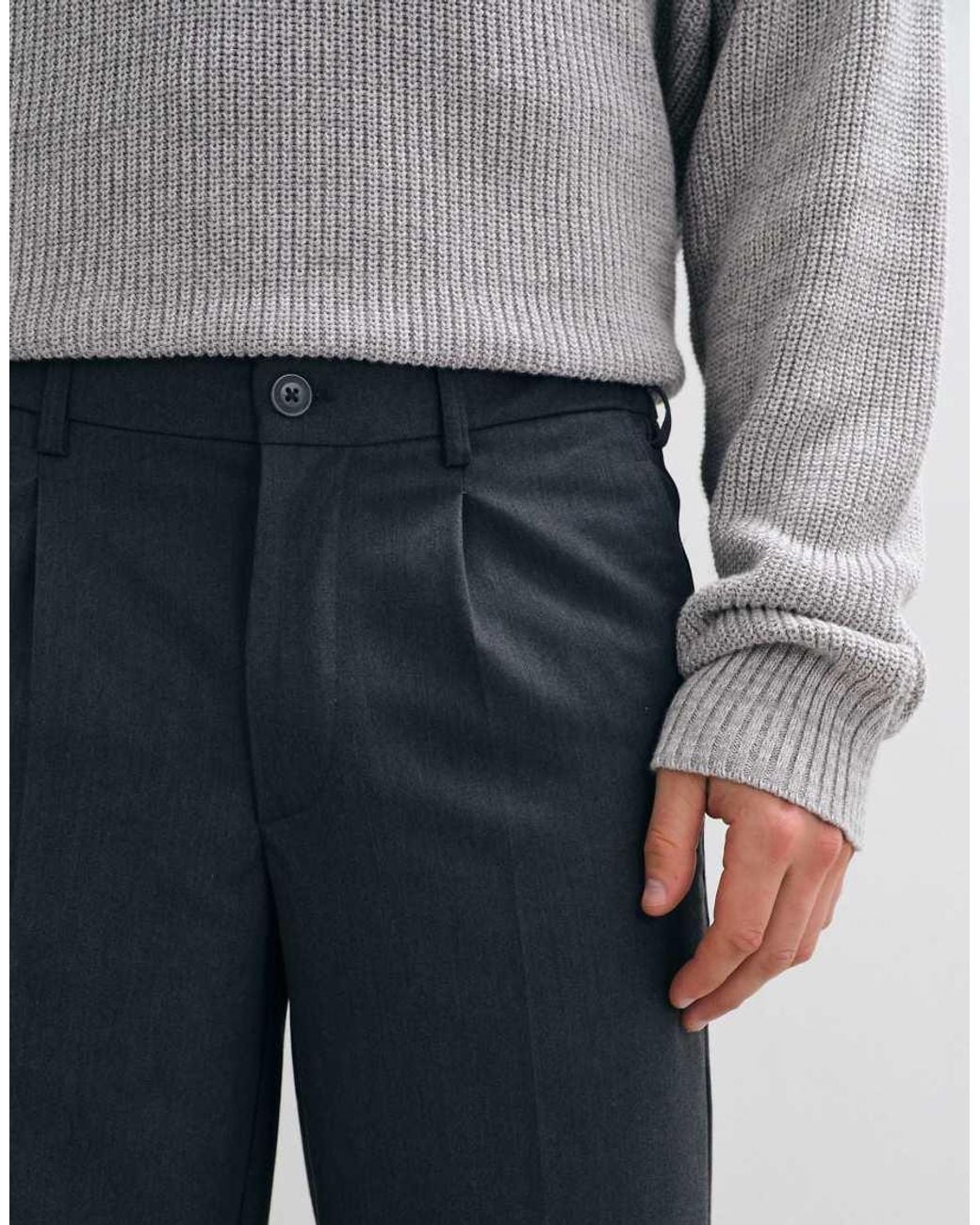 Only & Sons Gray Tailored Tapered Pants for men