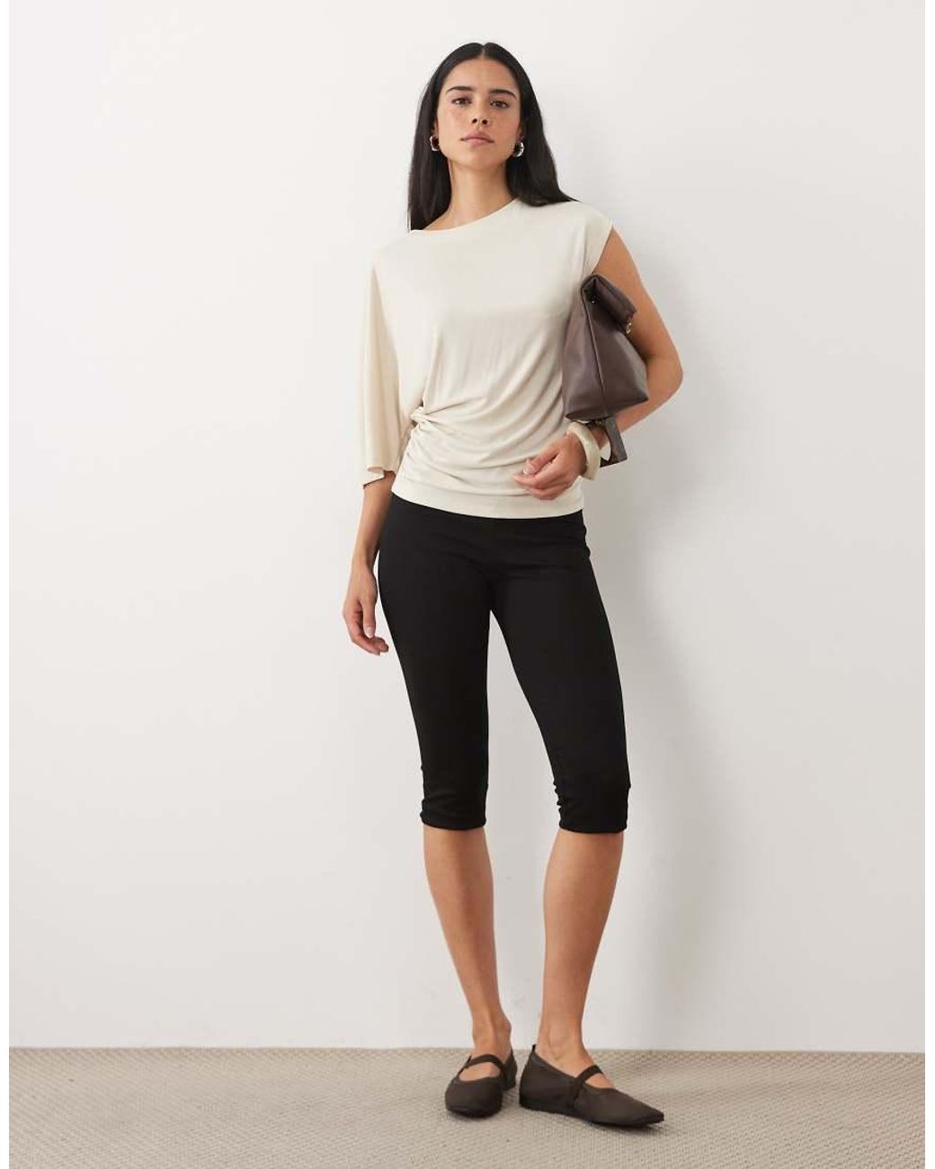 ASOS Natural Modal One Shoulder With Gathering Top