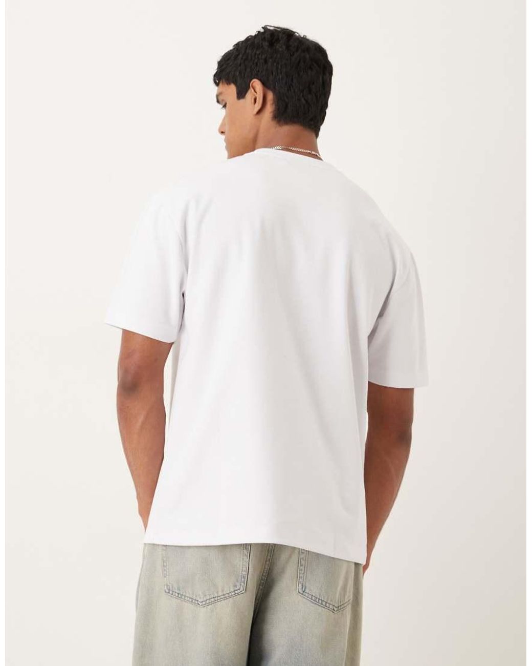 ASOS White Heavyweight Relaxed T-shirt With City Graphic for men