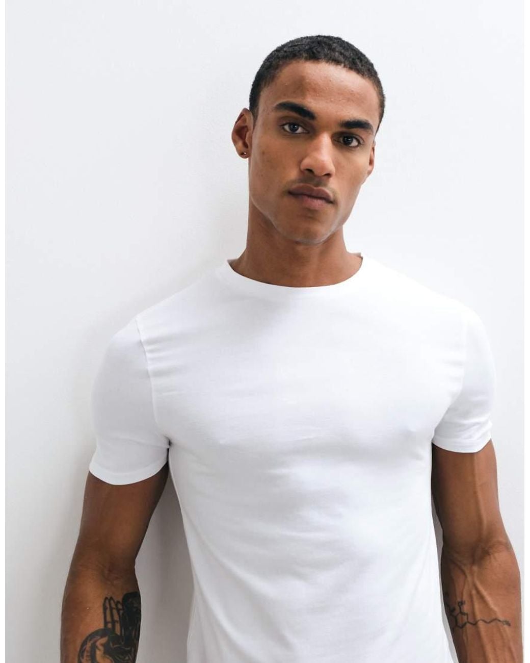 ASOS Natural 2 Pack Muscle Fit T-shirt for men