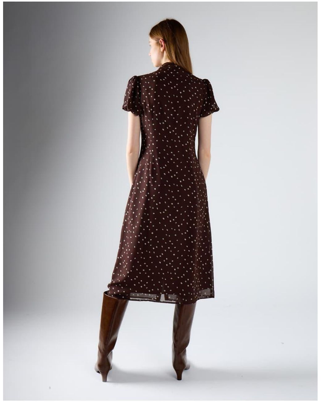 Glamorous Brown Short Sleeve Midi Dress