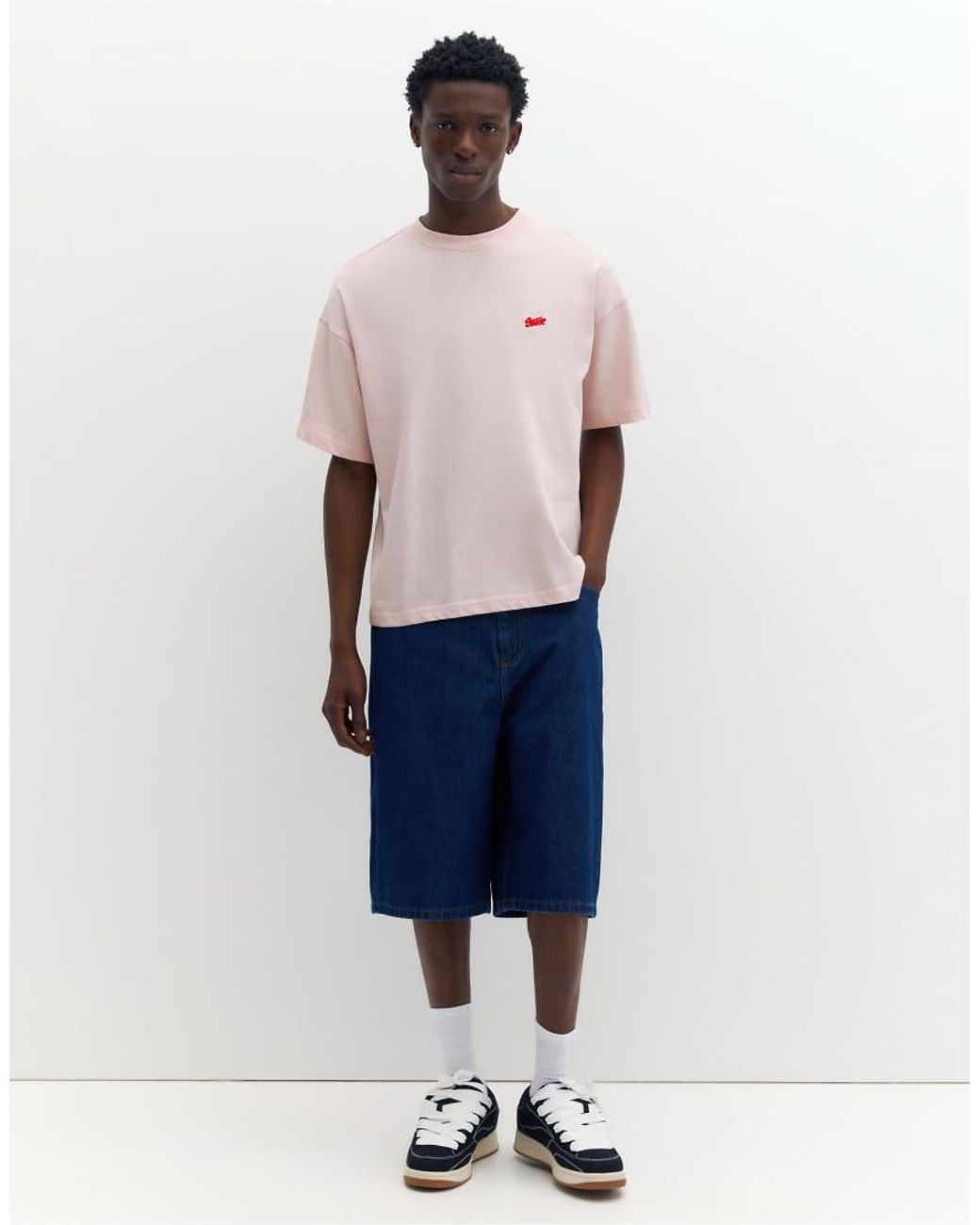 Pull&Bear White Stwd Logo Boxy Oversized T-shirt for men