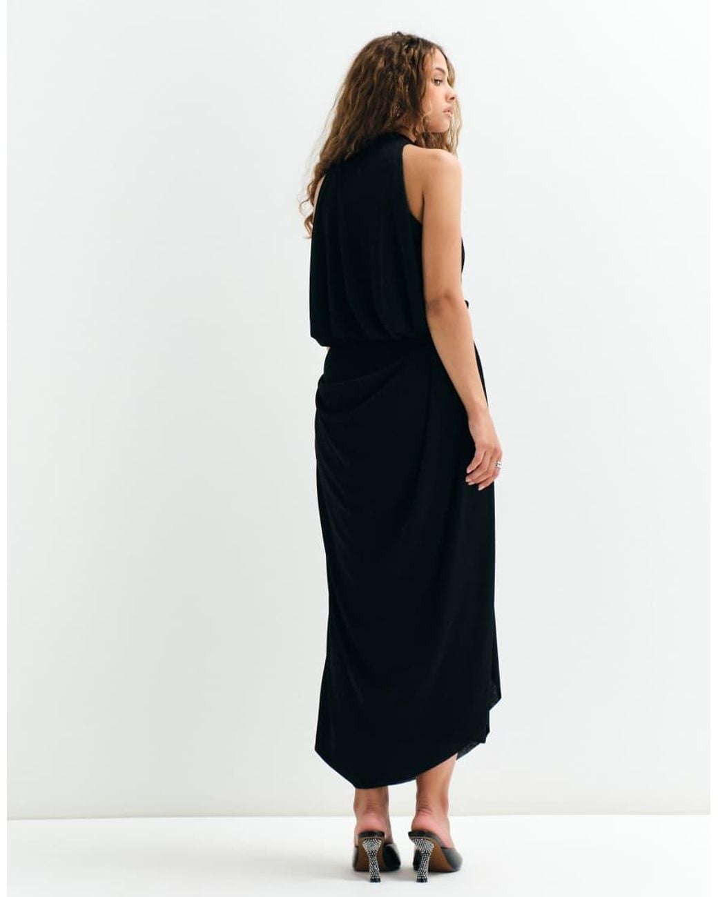 ASOS Black Asos Adaptive Drape Wrap Slinky Jersey Dress
