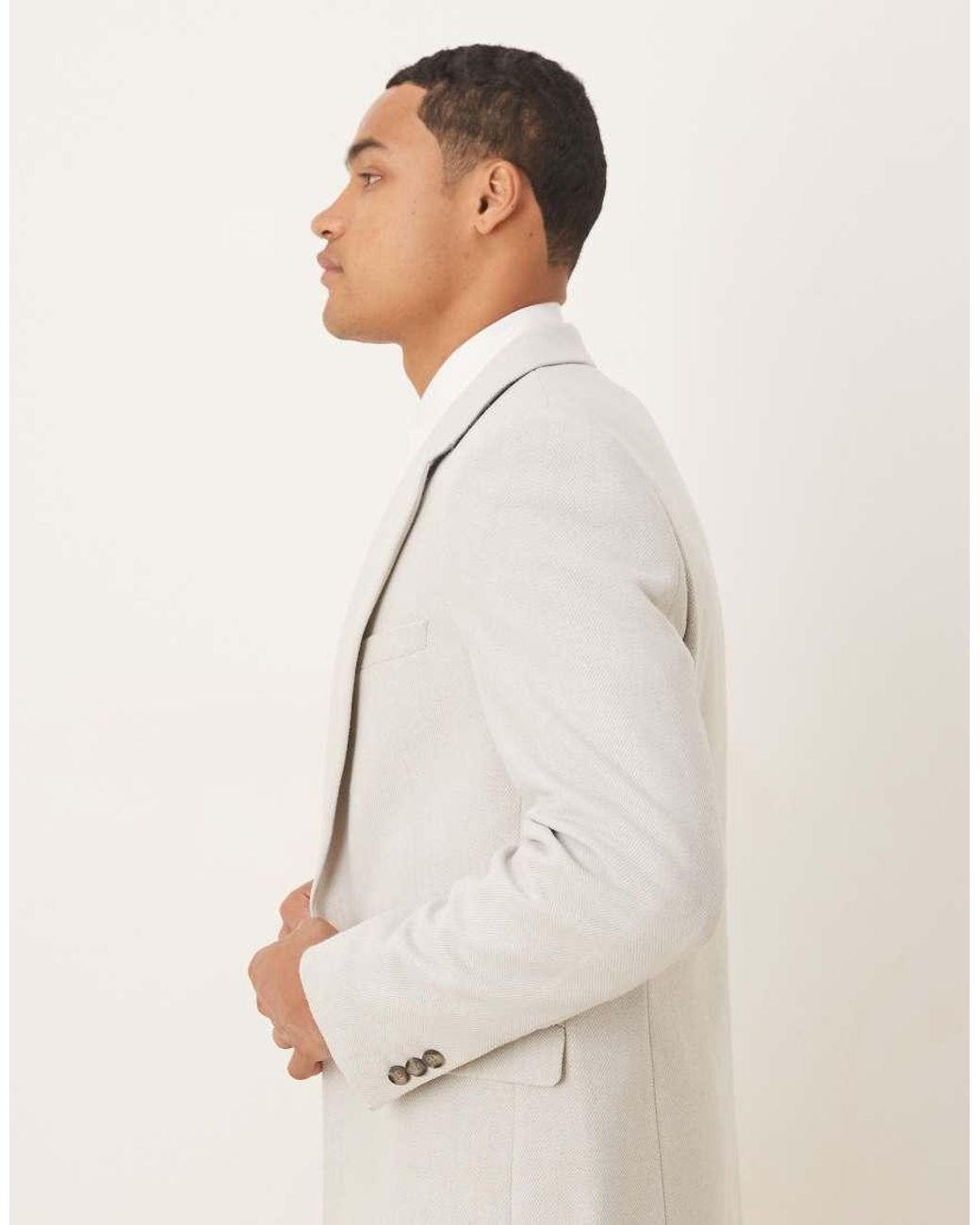 ASOS Natural Wool Mix Skinny Suit Jacket for men