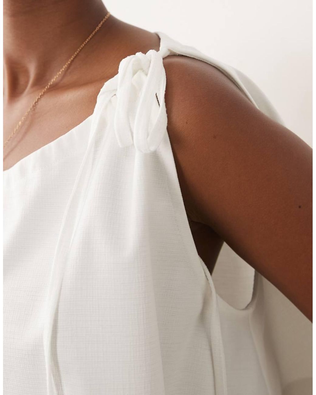 ASOS White Co-Ord Bonded Trapeze Halter Top