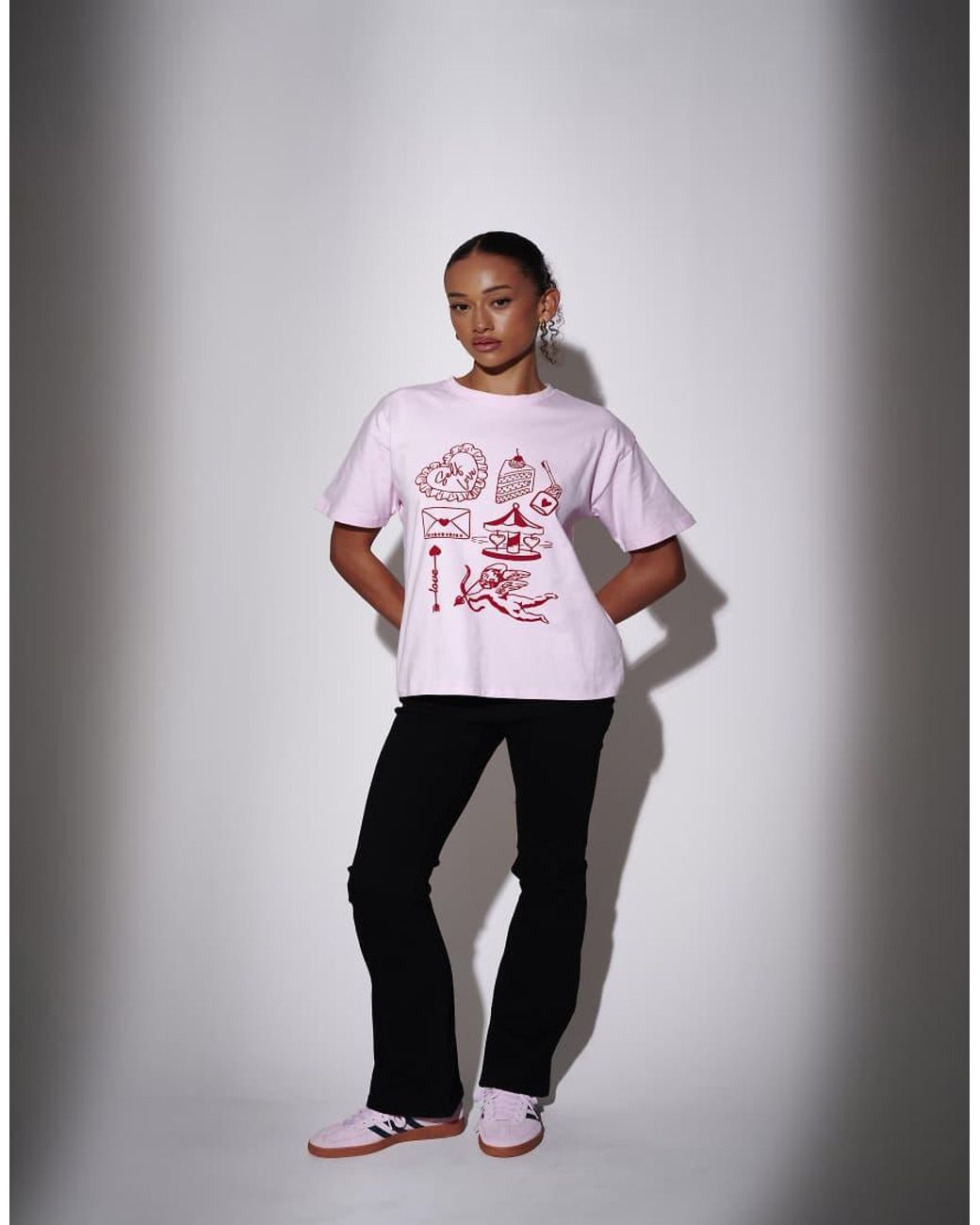 South Beach Pink Self Love Graphic Oversized T-Shirt