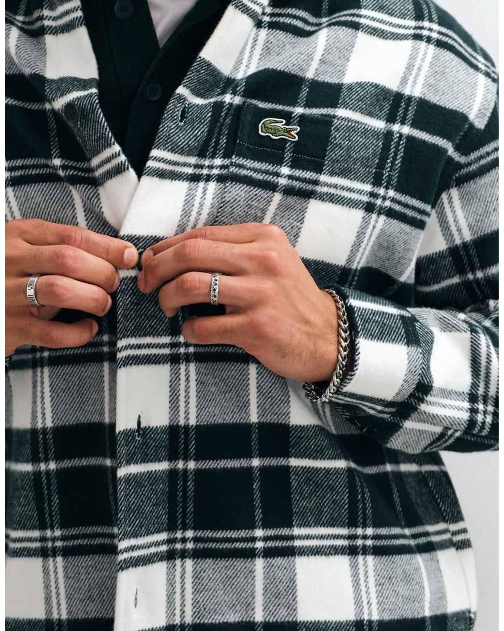 Lacoste Green Check Overshirt for men