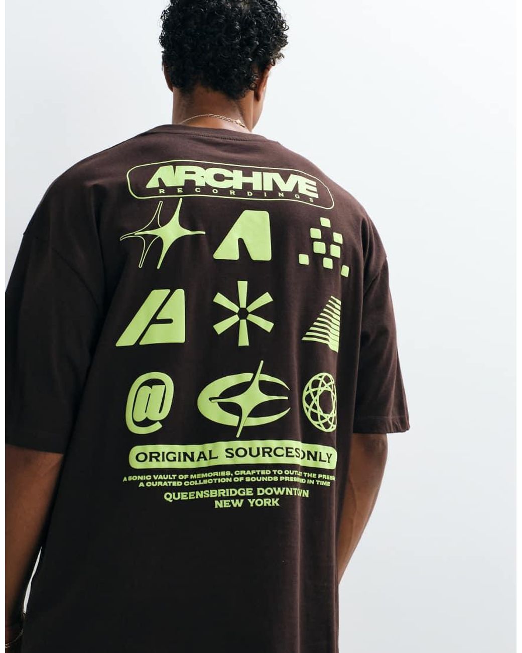 ASOS Brown Oversized T-shirt With High Build Streetwear Graphic for men