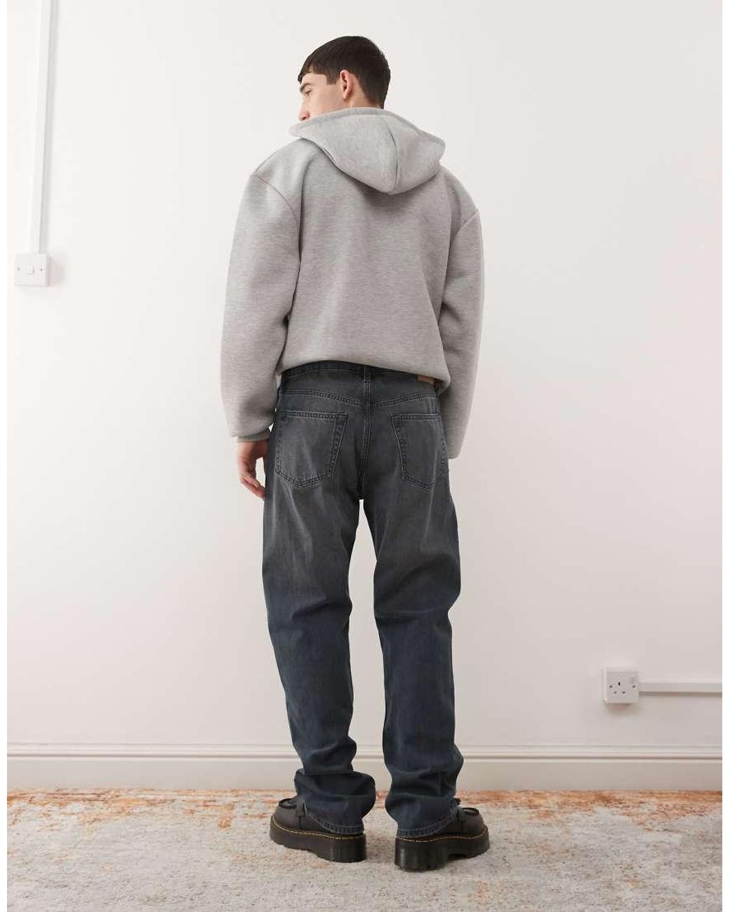 Weekday Gray Space Relaxed Fit Straight Jeans for men
