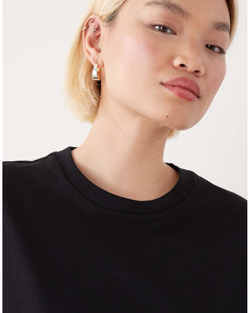 Monki Black Oversized Boxy T-shirt
