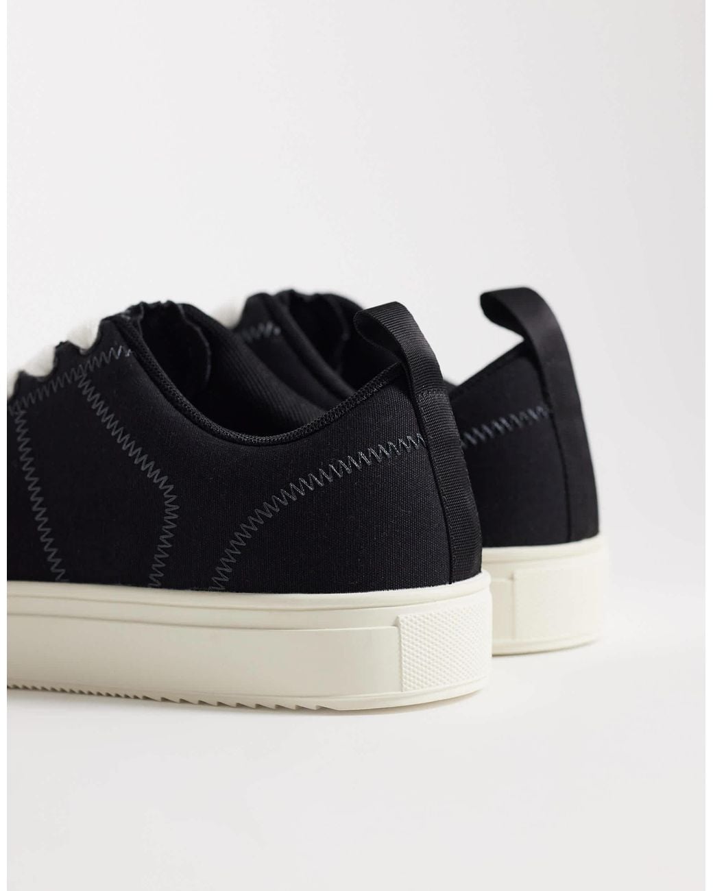 ASOS Black Lace Up Canvas Trainer for men