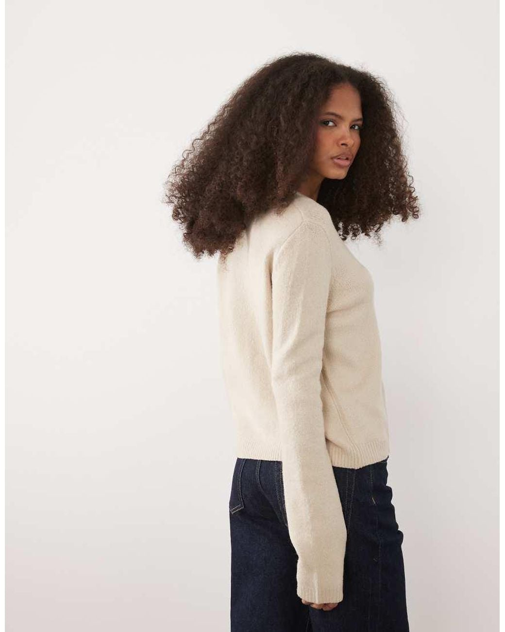 Threadbare Natural Crew Neck Cardigan