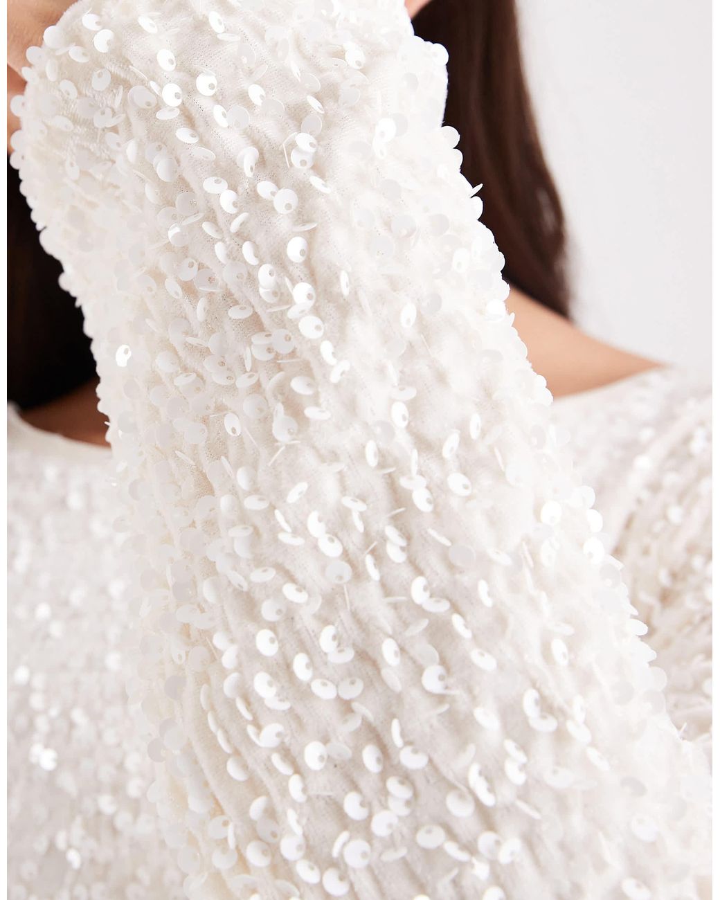 ONLY White Sequin Back Detail Bow Mini Dress