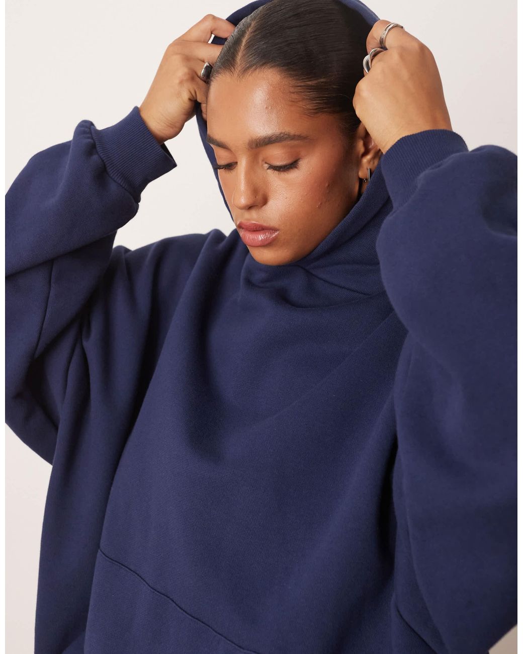 ARRANGE Blue Curve – hochwertiger, schwerer oversize-kapuzenpullover