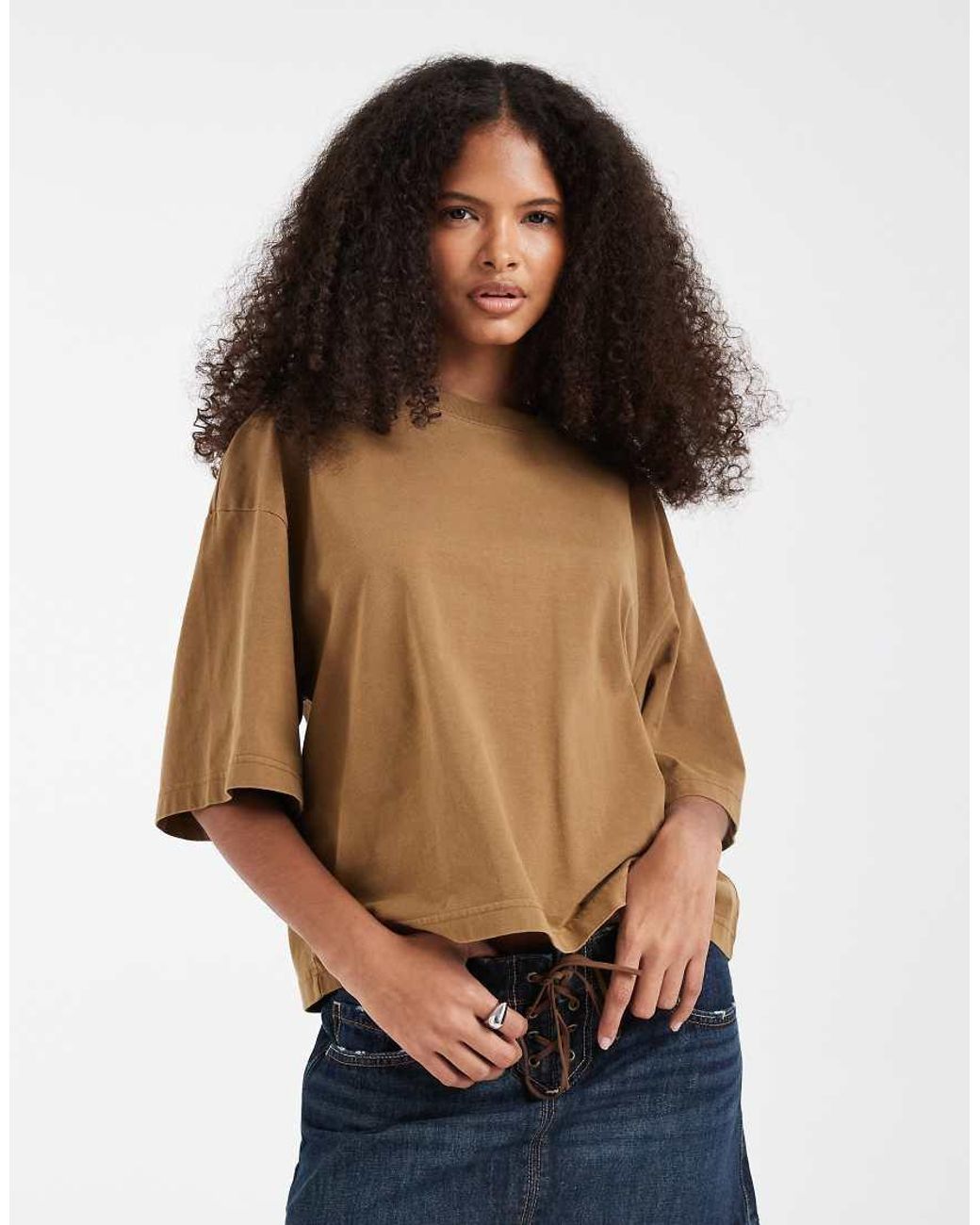 & Other Stories Brown Boxy Oversized T-shirt