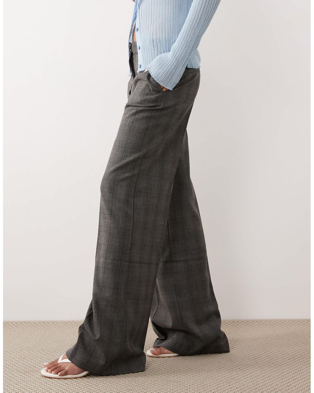 Mango Gray Tailored Flared Trouser