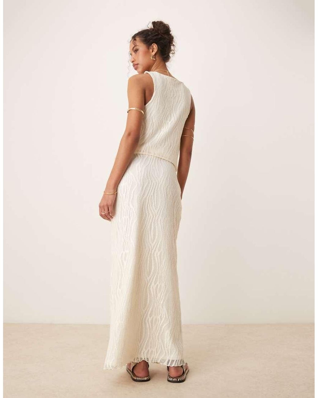 Vila Natural Textured Maxi Skirt Co-Ord