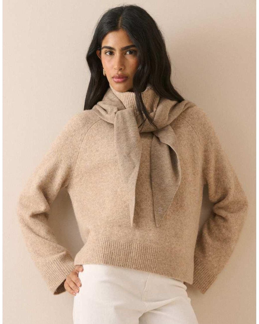 Nobody's Child Brown Marl Roll-Neck Oversized Jumper