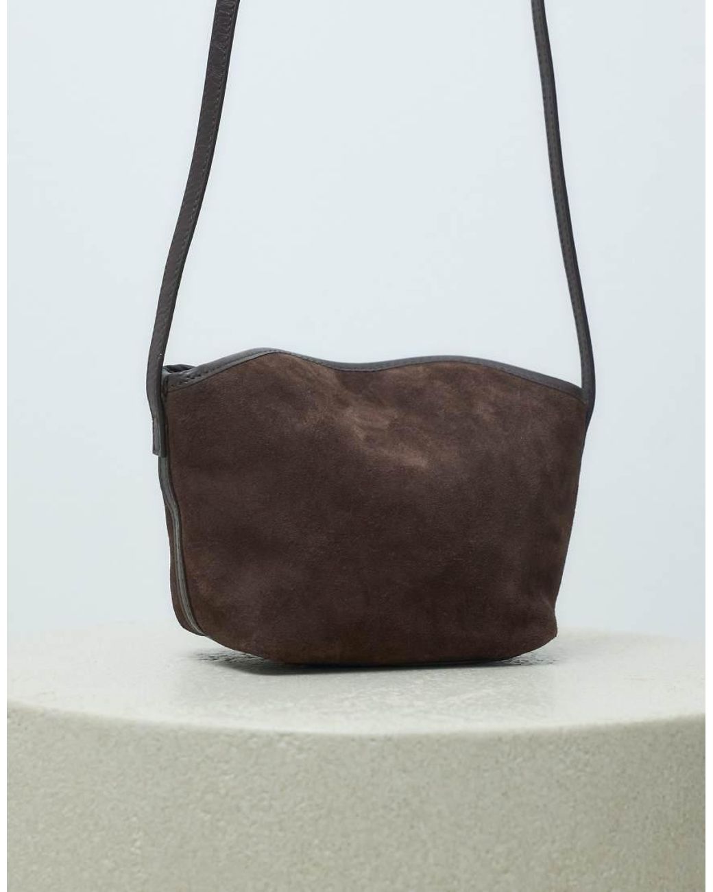 ASOS Brown Suede Mini Flap Top Crossbody Bag