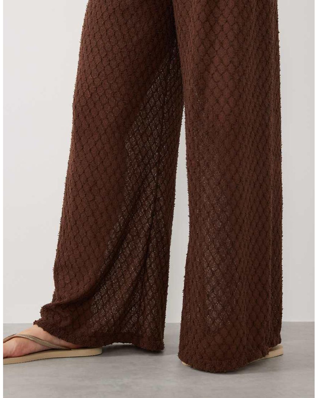 South Beach Brown Knit Beach Pants