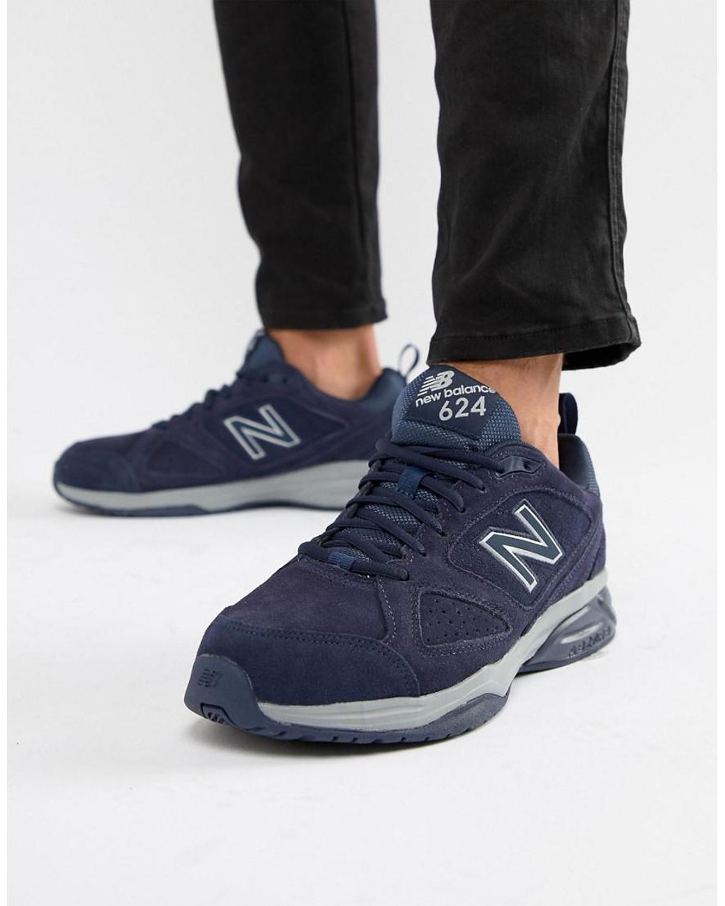 new balance 624 trainers in navy mx624nv4