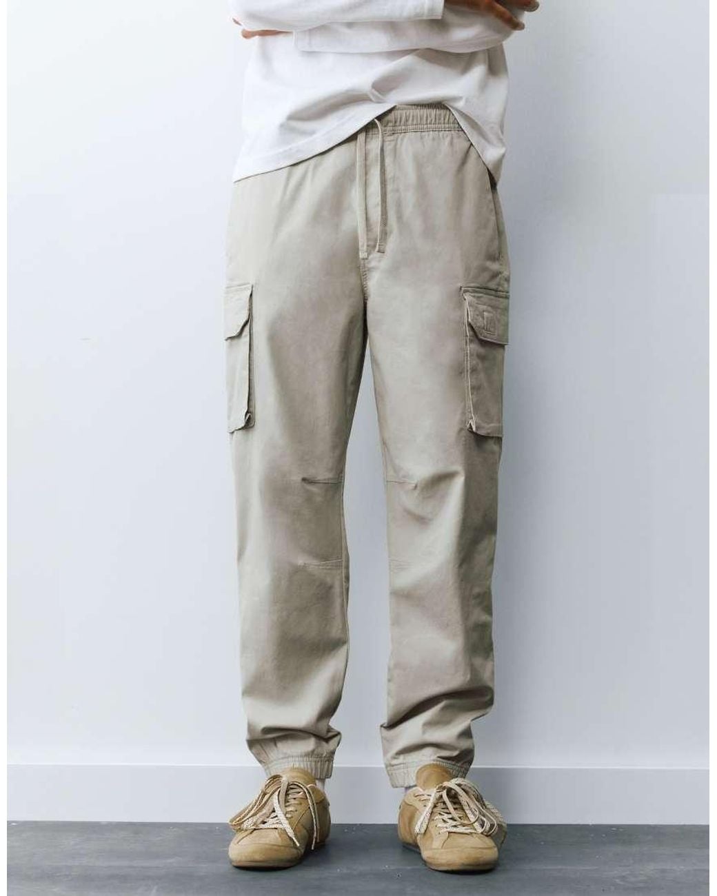 Pull&Bear Gray Cargo joggers for men