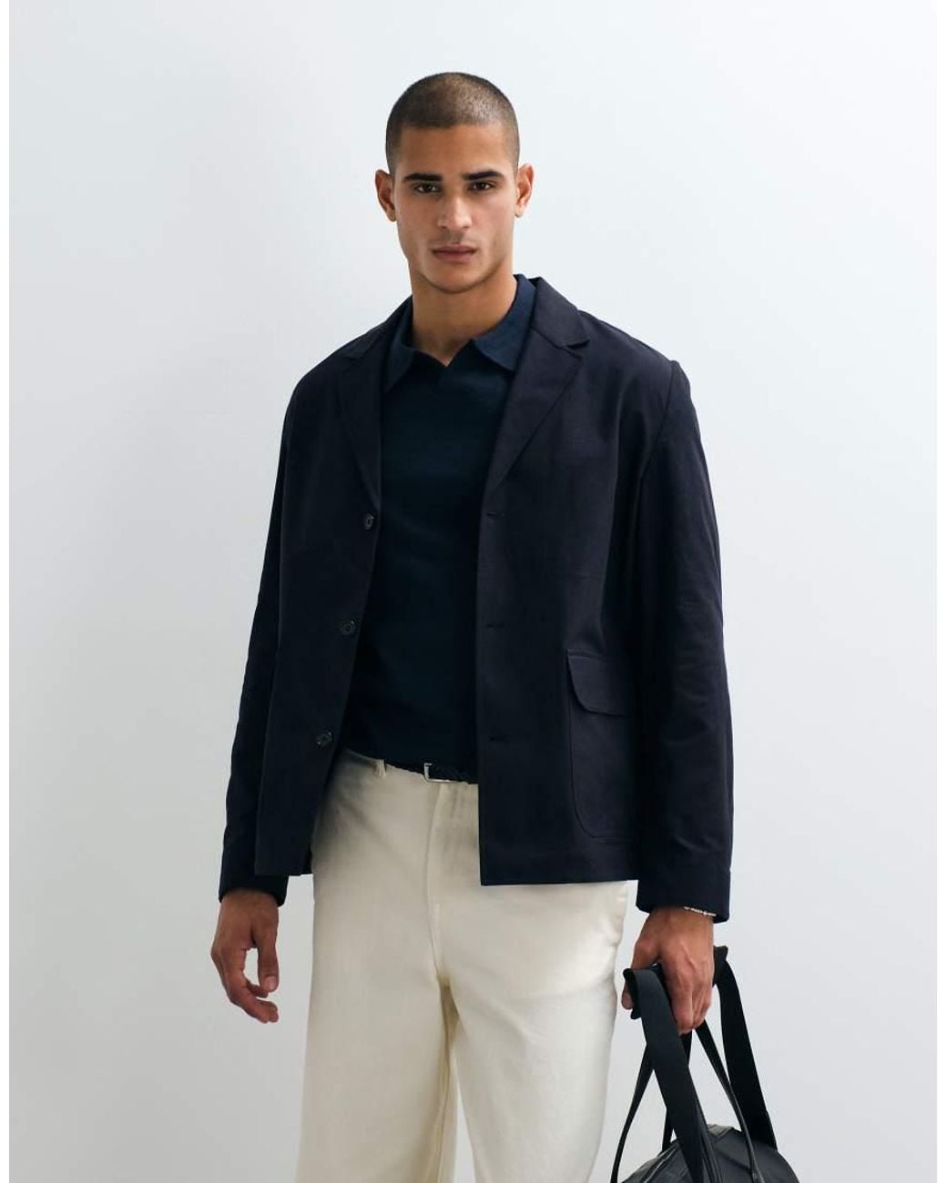 ARKET Blue Pure Cotton Blazer for men