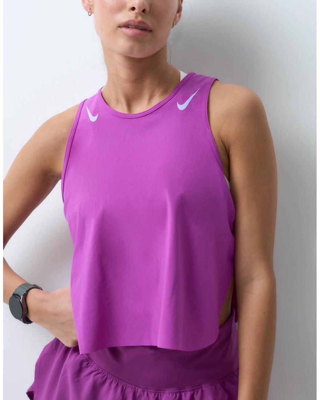 Nike Purple Aeroswift Dri-Fit Plisse Vest