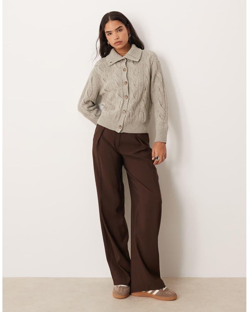 Polo Ralph Lauren Brown Cable Knit Cardigan