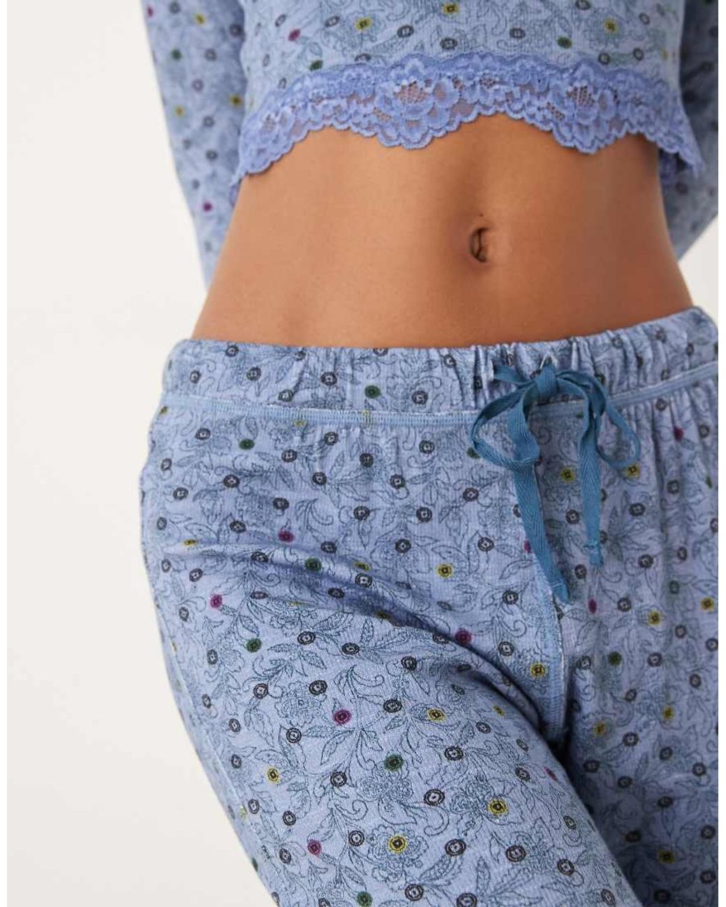 Free People Blue Stolen Dance Ditsy Print Sleep Set