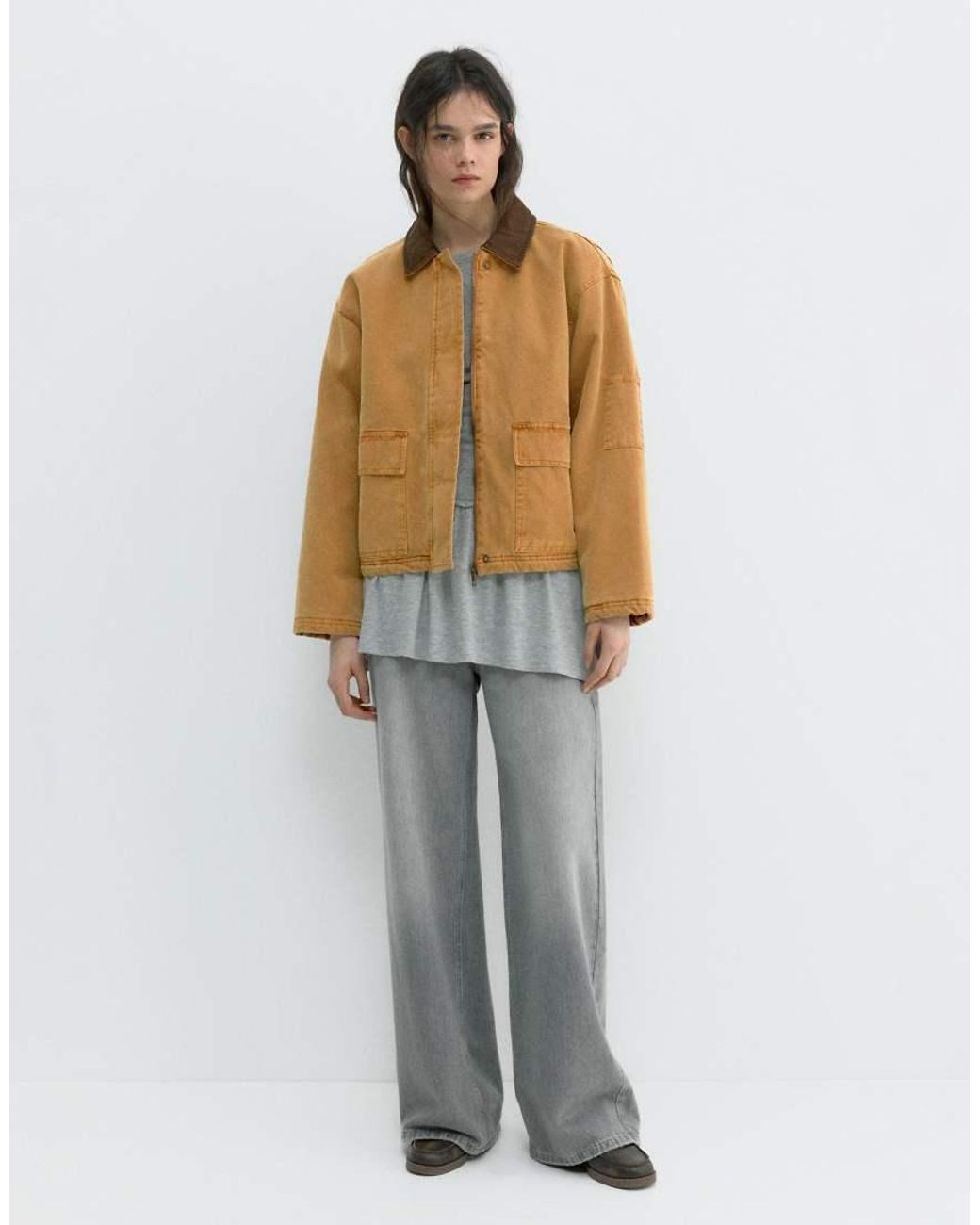 Pull&Bear Natural Combined Collar Jacket