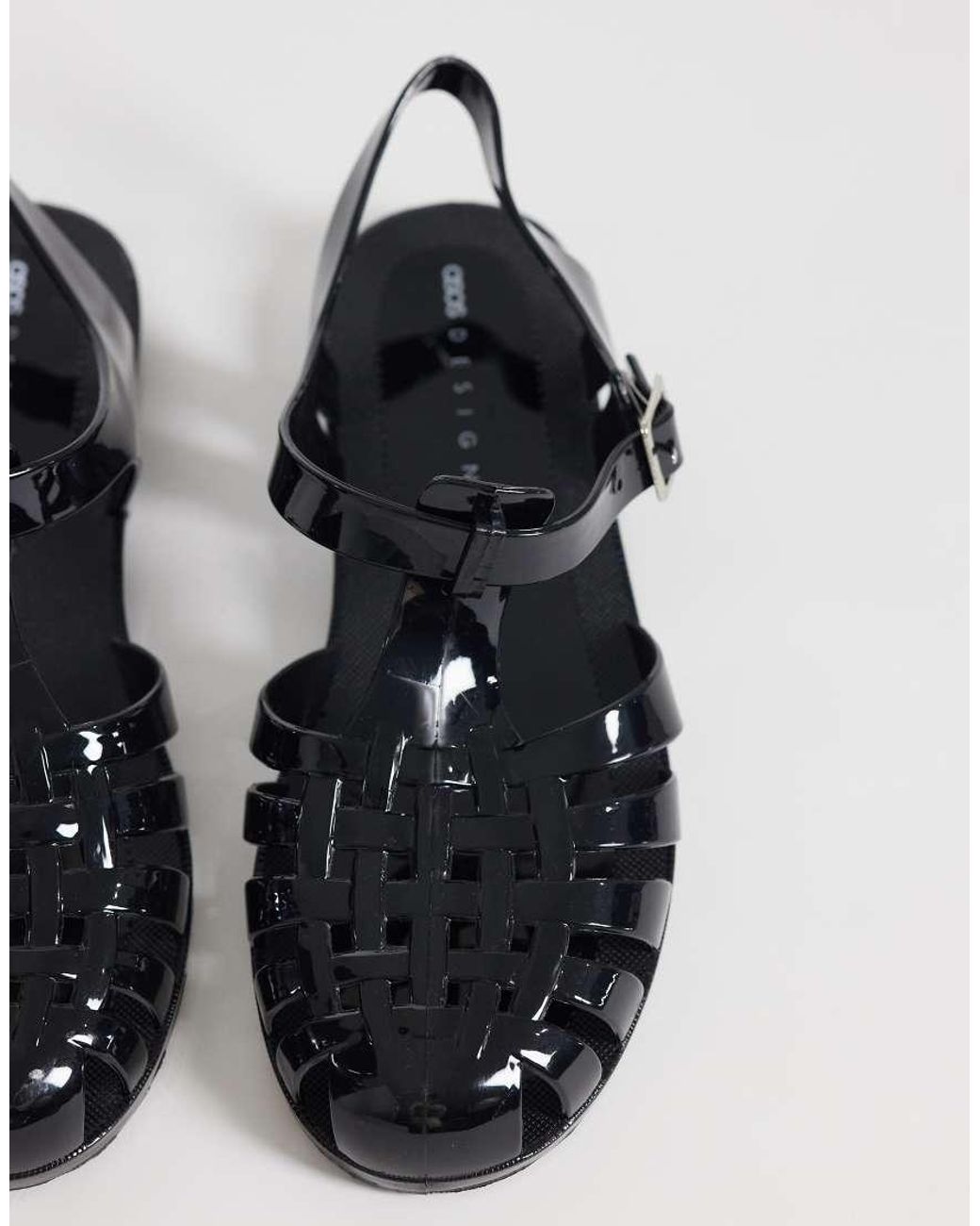 ASOS Black Medley Jelly Fisherman Flats