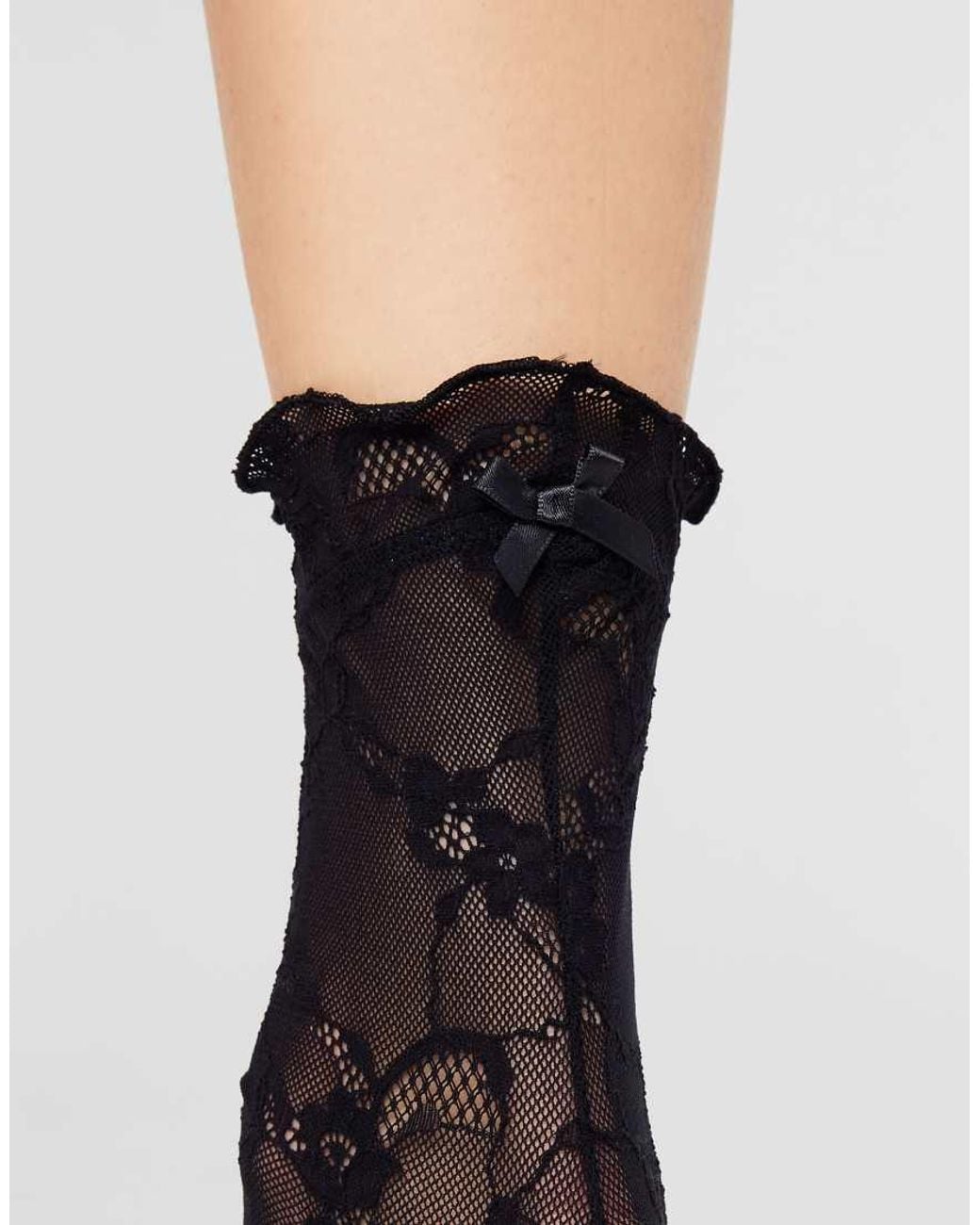 Calzedonia Black Floral Lace Socks