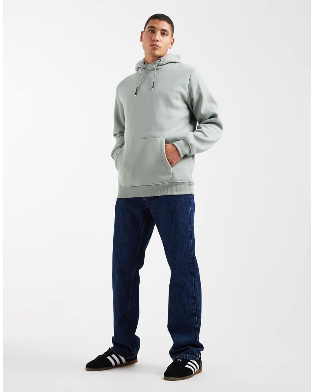 Brave Soul Gray Hoodie With Contrast Drawcords for men