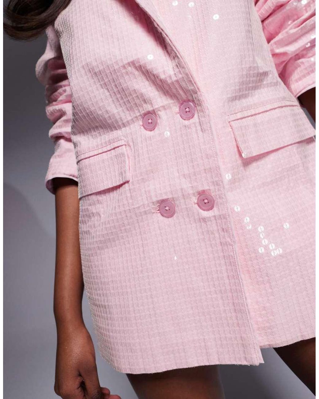 ASOS Pink Oversized Sequin Blazer Dress