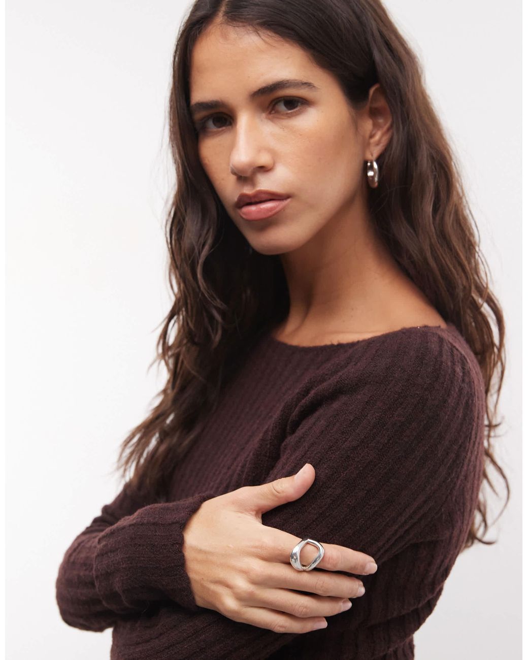 Monki Blue Gerippter strickpullover
